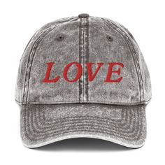 Love Embroidered Hat - Thimblepress Custom Embroidered Hats, Elegant Embroidery, Vintage Cap, Intricate Embroidery, Embroidered Hats, Dad Caps, Special Thanks, Embroidery Details, Hat Making