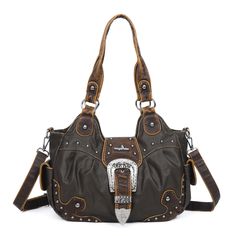 PRICES MAY VARY. 【Premium Vegan Leather】: The Angel Kiss Hobo Purse is made of vegan leather with sturdy lining and metal studs design in the front of the bag, making this shoulder bag stylishly soft and resilient.It's a roomy hanbag for women's daily life. 【Large Capacity】:Dimensions are about 14.5”x 5.8”x 11.3”(L x W x H), and the handle drop is about 11.8". This classic hobo bag can easily hold your pad, phone, water bottle, cosmetics, umbrella and other things. 【Organized Interior】:The bag f Grunge Purse, Western Bags, Hobo Bags For Women, Angel Kiss, Western Bag, Angel Kisses, Phone Water, Ladies Purse, Hobo Purse