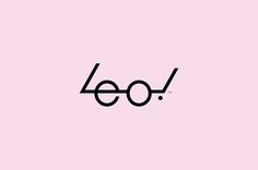 the word leo written in black on a pink background