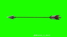 an arrow pointing to the right on a green screen