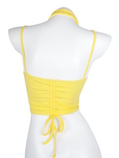 Material: Polyester,ModaL Yellow Y2k Crop Top For Spring, Spring Solid Y2k Crop Top, Spring Y2k Style Crop Top, Yellow Cotton Party Top, Yellow Cotton Top For Party, Fitted Y2k Beach Tops, Y2k Style Fitted Beach Tops, Fitted Y2k Style Beach Tops, Yellow Fitted Y2k Tank Top