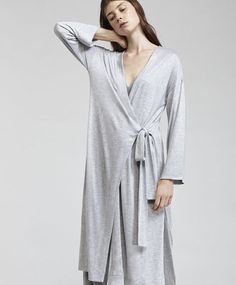 Vestaglia punto tagliato - 2.3.0 Gown With Long Sleeves, Fabric Board, Knitwear Fashion, Nursing Clothes, Dressing Gown, Casual Clothing, Casual Outfit, Nightwear, Nursing