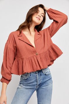 Lyra Tiered Bed Jacket | Nuuly Rent Bed Jacket, Waist Jacket, Voluminous Sleeves, Fancy Tops, Free People Jacket, Cute Jackets, Indian Fashion Dresses, Hem Style, Linen Clothes