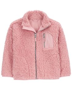 Crafted in super cozy fleece with a zipper up the front and a zip-up chest pocket, this warm layer is a cold weather essential. Carter Kids, Carters Baby, Girls Sweaters, Girls Jacket, Shop Clothing, Fleece Jacket, Zip Up, Outerwear Jackets