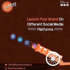 an advertisement for social media platforms with the words launch your brand on different social media platforms