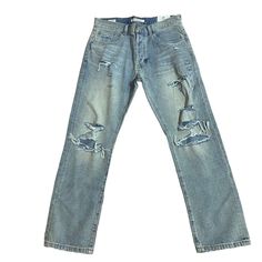 New Pacsun Men's Size 31 Vintage Loose Distressed Denim Jeans. Everyday Distressed Washed Blue Jeans, Everyday Washed Blue Distressed Jeans, Rugged Ripped Blue Jeans, Rugged Distressed Blue Jeans, Rugged Blue Distressed Jeans, Blue Distressed Jeans For Everyday, Everyday Blue Distressed Jeans, Pacsun Mens, Pacsun Jeans