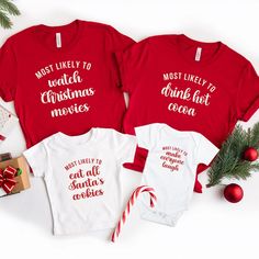 Custom Christmas Most Likely To Shirt, Matching Family Shirts – Giftbi Most Likely To Shirts, Matching Family Shirts, Matching Christmas Shirts, Christmas Math, Holiday Apparel, Santa Cookies, Family Shirts Matching, Christmas Drinks, Holiday Memories