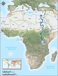 the map shows where rivers are in africa