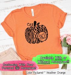 Monogram Zebra Print Fall Pumpkin Tee #ThanksgivingShirt #PumpkinShirt #FallSweatshirt #WomensFallShirt #KidsFallShirt #CuteFallShirt #FamilyMatchingTee #ThanksgivingFamily #FallTees #AutumnShirt #PumpkinSweatshirt #ThankfulBlessedTee #GiveThanksShirt Tiger Pumpkin, Womens Fall Shirts, Cute Fall Shirts, Family Matching Shirts, Fall Shirts Women, Pumpkin Sweatshirts, Comfort Colors Sweatshirt, Thanksgiving Family, Thanksgiving Shirt