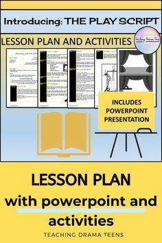 lesson plan with powerpoint and activities for teaching the play script in english or spanish