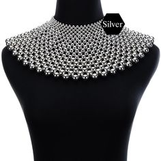 Egyptian Inspired Maxi Choker Necklace (Silver) - Afrilege Choker Pearl, Choker Necklace Designs, Egyptian Inspired, Cheap Necklaces, Big Jewelry, Chunky Statement Necklace, Collar Choker, Bib Collar, African Clothing For Men