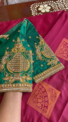 This is a light weight Soft Silk Saree with Maggam Work designer stitched blouse .  Saree has all over copper zari weaving.  This blouse can also be worn with any other Saree from your collection Blouse is also pattu pink stitched very neatly. Color- Maroon and Green combination  Blouse - Green with Hand work on it  Blouse size can be adjusted to 34-44inches Ships immediately through USPS priority shipping. Green Banarasi Silk Blouse For Navratri, Festive Green Banarasi Silk Blouse, Green Semi-stitched Traditional Blouse, Semi-stitched Traditional Green Blouse, Traditional Semi-stitched Green Blouse, Traditional Blouse With Pallu For Ceremonies, Green Banarasi Silk Bollywood Blouse, Green Bollywood Blouse In Banarasi Silk, Diwali Green Banarasi Silk Blouse