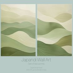 Add charm and style to your home with this set of two Japandi art prints. The prints feature abstract shapes and soothing colors - cream, beige, sage green, green moss - that will create a harmonious atmosphere in any room. They are perfect for living rooms, bedrooms, or offices. You can download them instantly and print them at home or at a print shop of your choice. The prints can be any size you want, up to 24x36 inches, and they are perfect for creating a stunning extra-large wall art displa Sage Green Large Wall Art, Japandi Art, Japandi Wall, Japandi Wall Art, Art Aesthetics, Abstract Minimalist, Minimalist Artwork, Soothing Colors, Extra Large Wall Art