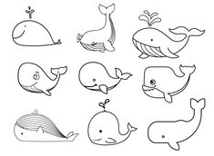 whale coloring pages for kids to print out and color with their own hands on the page