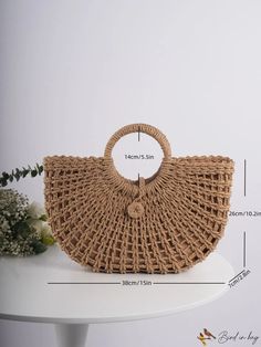 BirdinBag - Chic Straw Handbag - Minimalist Design Versatile Handheld Bags In Natural Color, Eco-friendly Handheld Shoulder Bag For Daily Use, Eco-friendly Handheld Bag For Daily Use, Versatile Natural Handheld Bag, Versatile Natural Color Handheld Bags, Daily Use Straw Satchel Bag With Single Handle, Daily Use Straw Satchel With Single Handle, Rectangular Bag With Single Handle For Daily Use, Eco-friendly Handheld Bag With Top Carry Handle