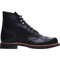 We lace up the buttery Iron Ranger Boot for stylish comfort wherever we roam. The beautiful leather and classic construction pairs just as well with our flowy summer dress as it does with our well-worn jeans. We move freely with the supple upper bending to our every whim, while the cushy footbed gives us stress-free stepping. Classic Lace-up Work Boots With Reinforced Toe, Casual Lace-up Boots With Reinforced Heel And Moc Toe, Casual Lace-up Boots With Reinforced Heel And Plain Toe, Classic Work Boots With Reinforced Heel And Almond Toe, Classic Lace-up Boots With Vibram Sole, Casual Cap Toe Boots With Rubber Sole, Casual Lace-up Boots With Goodyear Welt And Cap Toe, Classic Cap Toe Boots With Stitched Sole, Classic Lace-up Boots Medium Width