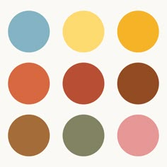 the different colors of circles on a white background