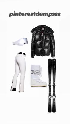 an image of a woman's outfit with skis and boots