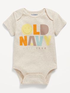 Unisex Short-Sleeve Logo-Graphic Bodysuit for Baby | Old Navy Knit Envelope, Neutrogena Makeup, Navy Logo, Navy Baby, Easy Dressing, Boys Clothes, Boy Clothes, Hush Puppies, Adorable Baby