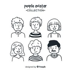 people avatar collection in black and white with the words people avatar written on top of them