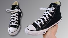 HOW TO LACE CONVERSE (STANDARD WAY With Bow) Lace Converse, How To Lace Converse, High Top Converse, Converse High Tops, The Box, High Top, High Tops