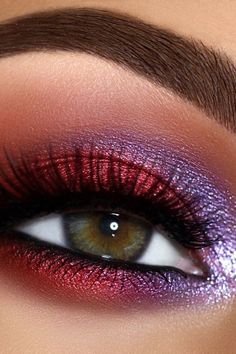 Colorful Eye Makeup For Green Eyes, Trendy Eyeshadow Looks 2023, Eyeshadow Designs, Eyeshadow Eyebrows, Eyeliner Eyeshadow, Cute Eye Makeup, Magical Makeup, Halloween Makeup Inspiration, Best Eyeshadow