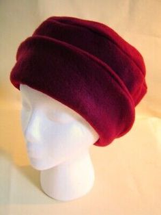 Premium Quality CLASSIC WOMEN'S BURGUNDY POLAR FLEECE WINTER HAT WITH ROLLED BRIM med, Winter Accessories Wool Hat Pattern, Fleece Hat Pattern, Sewing Hats, Fleece Hat, Purple Turquoise, Boiled Wool, Turquoise Green, Brim Hat, Wool Hat