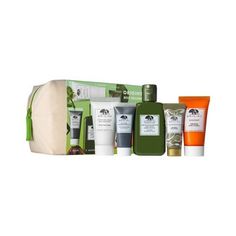 Origins Best-Sellers Set has five mini best-sellers, one complete regimen - including a cleanser, mask, treatment lotion, serum and moisturizer - tucked into one mini set. 

Set includes:

Checks and Balances™ Frothy Face Wash (1.0 oz) is made with Broad Leaf Kelp Extract, Tourmaline and Mint. Origins No. 1 cleanser leaves skin comfortably clean, refreshed and balanced. Squeeze small amount of face wash into palm, add tepid water to lather. Swirl over skin, steering clear of eyes. Rinse thorough Vintage Skincare, Active Charcoal, Charcoal Face Mask, Creme Anti Age, Clear Pores, Charcoal Mask, Check And Balance, Skin Prep, Moisturizing Serum