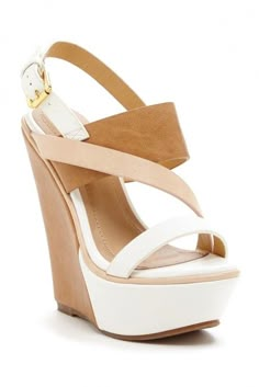 Bring on the summer dresses Elegant Footwear Sannede Two-Tone Wedge Sandal Wedge Sandal, Wedge Shoes