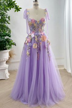 Floral Corset Pageant Dress, Luxury Floral Embroidery Fitted Bodice Dress, Luxury Floral Embroidery Corset Dress, Luxury Lavender Embroidered Dress, Luxury Purple Dresses With Floral Embroidery, Luxury Embroidered Lavender Dress, Luxury Lavender Dress With Intricate Embroidery, Luxury Purple Corset Dress For Wedding, Purple Clothes Aesthetic