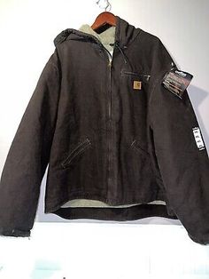 CARHARTT J141 DKB SHERPA LINED JACKET 4XL new with tags  | eBay Cargarte Jacket, Grunge Winter Jacket, Dad Clothes Aesthetic, Grunge Outerwear, Workman Jacket, Jackets Aesthetic, Grunge Jacket, Vintage Carhartt Jacket, Sherpa Lined Jacket