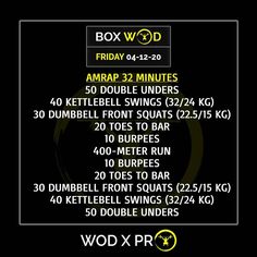 the box wod workout plan is displayed