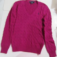 New With Tags Women's Ralph Lauren Sweater Women's Size Large 100% Cotton Embroidered Blue Pony Pink V-Neck Our Items Are Authentic; Purchased From Brand Stores And Major National Retailers. We Are Not Affiliated With Any Brand. Ralph Lauren Fitted V-neck Top, Pink Cable Knit V-neck Tops, Pink V-neck Cable Knit Top, Ralph Lauren Long Sleeve Knit Sweater, Ralph Lauren V-neck Casual Top, Ralph Lauren Casual V-neck Top, Ralph Lauren Long Sleeve Knitted Sweater, Ralph Lauren Long Sleeve Spring Sweater, Ralph Lauren Long Sleeve Sweater For Spring