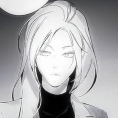 an anime character with long hair wearing a black shirt and white collared shirt, standing in front of a gray background