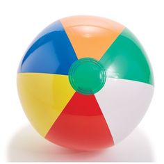 a colorful beach ball on a white background