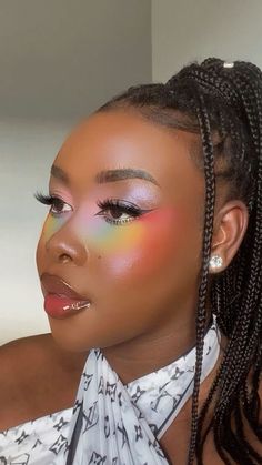 Colorful Makeup Looks, Fun Makeup, Pride Makeup, Makeup For Black Skin, Rave Makeup, Cool Makeup Looks, Dope Makeup, Makeup Eye Looks, Creative Eye Makeup