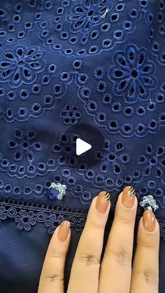 Faiza yasir on Instagram: "Simple beads tassels on blue chickenkari shirt by #faizayasir #diy #pakistanifashion #beadswork #tassels"