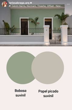 the exterior of a house with two different colors