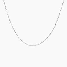 Viv Twist 16 in. Chain - 14K White Gold. Perfect on its own or paired with other necklaces in a chic stack, this elevated, twisted rope chain is effortlessly fashionable and uniquely timeless.

As a Brilliant Pick, this piece displays the best and brightest in fashion and design and is beloved by Brilliant Earth designers and customers alike. Elegant Silver Rope Chain Necklace With Figaro Style, Elegant Delicate Rope Chain Necklace, Elegant Oval Link Rope Chain Necklace, Elegant Rope Chain Link Necklace With Delicate Chain, Classic Rope Chain Necklace With Delicate Link, Elegant Rope Link Chain Necklace, Elegant Delicate Link Rope Chain Necklace, Elegant Twisted Necklace With Adjustable Chain, Elegant White Gold Rope Chain Necklace As Gift