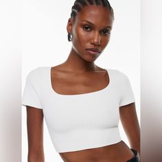 Babaton Sculpt Knit Squareneck Crop Top. Fully Fashioned Construction Means Your Knitwear Fits You Better With Flat, Smooth Seams And Less Bulk. Plus, It Reduces Material Waste In The Production Process. Size Xxs 99% Nylon, 1% Elastane Nwt White Fitted Sweater With Ribbed Neckline, Trendy Seamless Cropped Knit Top, Fitted Crew Neck Knitted Tops, Fitted Textured Knit Crop Top Crew Neck, Fitted Fine Knit Cropped Crop Top, Fitted Textured Knit Crew Neck Crop Top, Textured Knit Crew Neck Fitted Crop Top, Fine Knit Fitted Cropped Crop Top, Seamless Cropped Knit Top