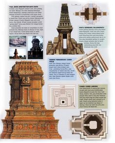 an info sheet with pictures and text describing the architecture of ancient temples in india, asia