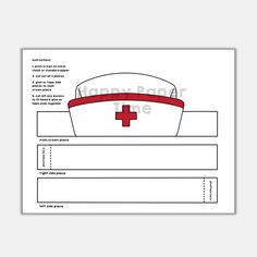 a medical card with an image of a nurse's hat on top of it