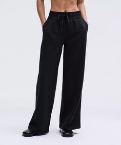 Scuba Mid-Rise Wide-Leg Pant *Regular | Women's Pants | lululemon Lulu Pants, Lululemon Outfits, Lululemon Pants, Black Sweatpants, Active Wear Pants, Tall Women, Womens Sweatpants, Women's Pants, Wide Leg Pants