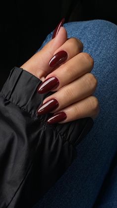 Deep Red Nails, Red Gel Nails, Wine Nails, Dark Red Nails, Maroon Nails, Red Acrylic Nails, Cherry Wine, Cherry Nails