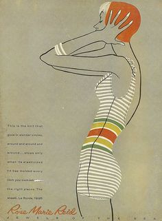 an old fashion magazine cover featuring a woman in striped dress with her hand on her head