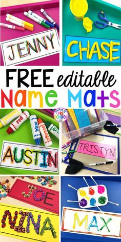 free printable name mats for kids to use in their homeschool or classroom