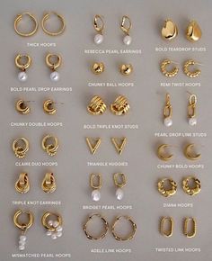 Classy Gold Jewelry Aesthetic, Old Money Aesthetic Earrings, It Girl Earrings, Gold Jewellery Aesthetic Earrings, Classy Jewelry Earrings, Earings Aesthetics Gold, Vintage Gold Jewelry Aesthetic, Jewellery Aesthetic Earrings, Classy Jewelry Aesthetic