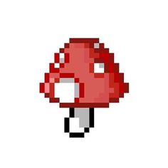 an image of a red mushroom pixel art