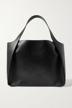 Stella McCartney's tote is crafted from soft vegetarian leather that creates 24 times less of an environmental impact. It's perforated with the brand's logo at the front and spacious enough to hold all the essentials, plus a laptop and spare pair of shoes. It comes with a slim interior pouch for securing small items, too.<br><br>This product Reduces Waste. Find out more about NET SUSTAIN <a href="https://www.net-a-porter.com/en-gb/campaigns/net-sustain">here.</a> Leather Shoulder Bag With Logo For Errands, Stella Mccartney Bag, Fine Watches, Perfect Bag, Mr Porter, Net A Porter, You Bag, Women Collection, Leather Backpack