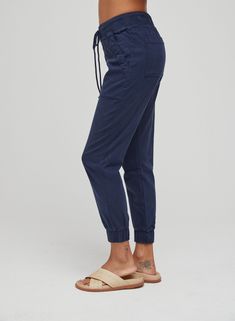 The Pocket Jogger is an everyday pant with a drawstring waist, cuffed ankles and side and back pockets. 60% TENCEL™ Lyocell, 38% Cotton, 2% Spandex. MEASUREMENTS (Inches): Size Waist Waist to Hem Inseam XS: 28" 36 1/2 26 1/2 S: 30" 37 26 1/2 M: 32" 37 1/2 26 1/2 L: 34" 18 26 1/2 XL: 36" 18 1/2 26 1/2 Imported 60% TENCEL™ Lyocell, 38% Cotton, 2% Spandex Machine wash cold Elastic drawstring waist Front and back pockets Elasticized cuffs Model is 5'10" and wearing a size XS B3675-626-303 Everyday Athleisure Bottoms With Cargo Pockets, Athleisure Bottoms With Cargo Pockets For Everyday, Relaxed Mid-rise Bottoms With Pockets, Elevated Casual Mid-rise Bottoms With Elastic Waistband, Mid-rise Bottoms With Elastic Waistband For Elevated Casual, Everyday Relaxed Fit Bottoms With Drawstring, Relaxed Fit Drawstring Bottoms For Everyday, Relaxed Drawstring Pants For Everyday, Relaxed Everyday Bottoms With Drawstring